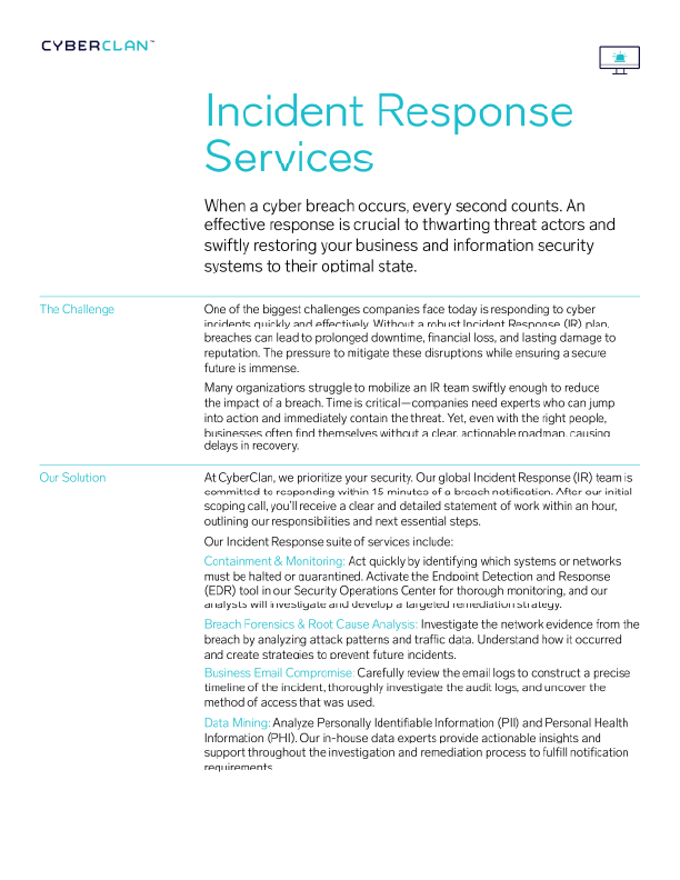 Incident Response One Pager